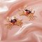 Alloy Enamel Stud Earrings, Crab, Red, 35.5x52mm