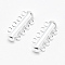 Sterling Silver Slide Lock Clasps, Peyote Clasps, with 925 Stamp Silver, 25x11x6mm, Hole: 2mm