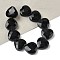 Natural Obsidian Beads Strands, Faceted, Heart, 14.5~15x15~15.5x5.5~6mm, Hole: 1mm, about 10pcs/strand, 5.51~5.71''(14~14.5cm)