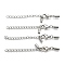 Brass Chain Extender, with Cord Ends and Lobster Claw Clasps, Platinum, Chain Extender: 40mm, Cord End: 2mm inner diameter
