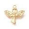 Brass Pendants, Cadmium Free & Nickel Free & Lead Free, Wings Key Charms, Real 18K Gold Plated, 16x17x2.5mm, Hole: 1.6mm