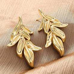 Серьги-гвоздики из листовой латуни&nbsp;LS-EJEW-R025-20G