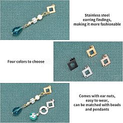 Фурнитура для сережек-гвоздиков из нержавеющей стали 304&nbsp;STAS-UN0015-34