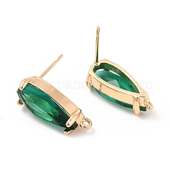 K9 стеклянные серьги-гвоздики в форме капли&nbsp;X-KK-E071-25KCG-03