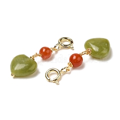 Украшения с подвесками в форме сердца из натурального агата&nbsp;AJEW-P108-11G