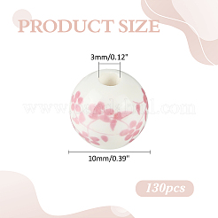 130 шт. фарфоровые бусины ручной работы с принтом&nbsp;PORC-ME0001-12