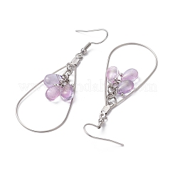 Серьги-капли из нержавеющей стали 304 с прозрачным стеклом&nbsp;EJEW-JE06404-02