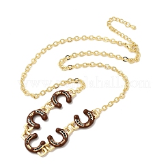 Латунь эмаль кулон ожерелья&nbsp;NJEW-B157-07G-03