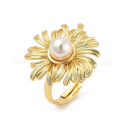 Латунные кольца с подсолнухом для женщин&nbsp;RJEW-S622-02G