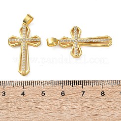 Латунные микропаве прозрачные подвески с фианитом&nbsp;KK-D221-02G