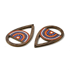 Односторонние подвески из осины с принтом на тему американского флага&nbsp;WOOD-G014-01B