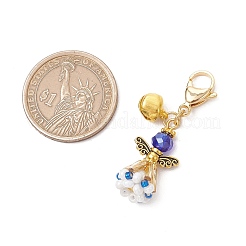 Подвесные украшения из стеклянных бусин и сплава в виде ангела&nbsp;HJEW-MZ00193-01