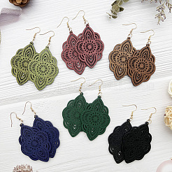 6 пара деревянных сережек-подвесок&nbsp;FS-WGC7AEC-01