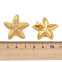 Серьги-гвоздики из нержавеющей стали 304 с морскими звездами и стразами&nbsp;LS-EJEW-P332-04G