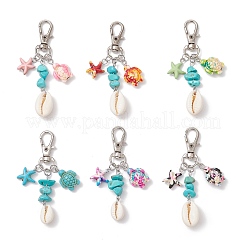 Синтетическая бирюзовая морская звезда черепаха подвеска украшения&nbsp;HJEW-JM03647