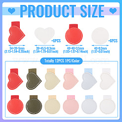 12 шт. двухцветный самоклеящийся держатель для ручки из искусственной кожи&nbsp;AJEW-TA0002-60