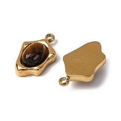 Натуральные овальные подвески из тигрового глаза&nbsp;STAS-L022-525G-02