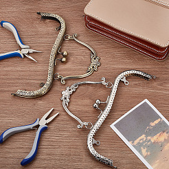 2 шт. 2 цвета железный замок-цветок с замком-поцелуем для кошелька с рамкой-ручкой&nbsp;AJEW-BBC0002-38A