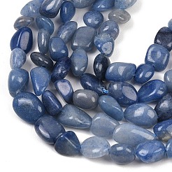 Природные голубые авантюрин бисером пряди&nbsp;G-K395-B03-02