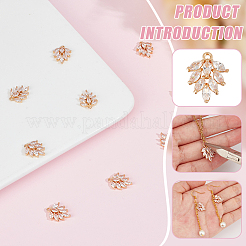 10 шт. латунные подвески-соединители с прозрачным кубическим цирконием&nbsp;KK-BC0013-81A