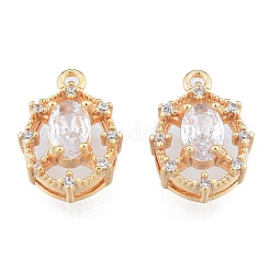 Латунные микропаве прозрачные кубические циркониевые подвески&nbsp;KK-N216-562LG