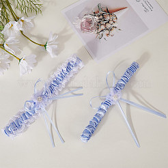 1 комплект эластичных подвязок для невесты из полиэстерового кружева&nbsp;AJEW-CP0007-36