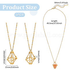 5 шт. ожерелье-мешок из нержавеющей стали 304 для изготовления самородков драгоценных камней&nbsp;NJEW-UN00007