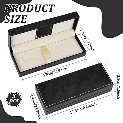 Прямоугольные коробки для хранения ручек из искусственной кожи&nbsp;LS-CON-WH0107-33B