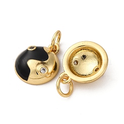 Латунный паве из кубических цирконий с эмалевыми подвесками&nbsp;KK-Q098-11G