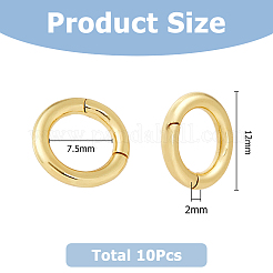 10 шт. латунные пружинные кольцевые застежки с покрытием из стойки&nbsp;KK-HS0001-33