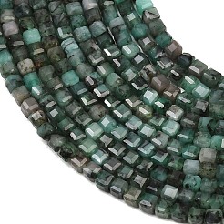 Натуральные изумрудные бисерные пряди&nbsp;G-B175-C04-3x3mm