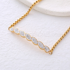 Винтажные браслеты из нержавеющей стали с микропаве из прозрачных кубических цирконий&nbsp;DS6882-2