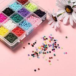 15 цвет бусин из полимерной глины ручной работы&nbsp;CLAY-JP0001-04-4mm