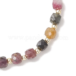 Эластичные браслеты для женщин из кубического натурального драгоценного камня и гальванически покрытого немагнитного синтетического гематита с бусинами.&nbsp;BJEW-JB13355