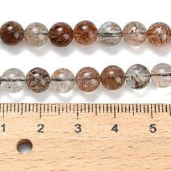 Нити бусин из рутилированного кварца из натурального черного золота&nbsp;G-L642-B09-6mm