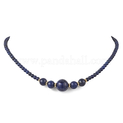 Ожерелья из натуральных лазуритов с круглыми градуированными бусинами&nbsp;NJEW-JN05654-02