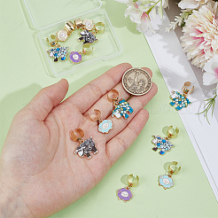 12 шт. 6 стиля эмалированный сплав стетоскоп подвеска украшения&nbsp;HJEW-OC00170