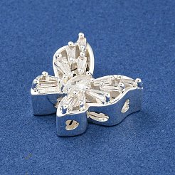 Латунные микропаве из прозрачного кубического циркония&nbsp;KK-Z057-08S