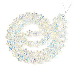 Прозрачность гальванизированные стеклянные бусины нити&nbsp;GLAA-T023-38A-08