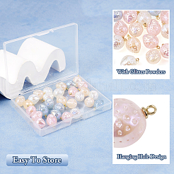 40шт 4 цвета имитация драгоценных камней акриловые подвески&nbsp;SACR-TA0001-22