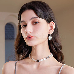 6 пара 2-цветная стойка покрытие латунь микро паве кубический цирконий серьги кольца фурнитура&nbsp;KK-BBC0021-75