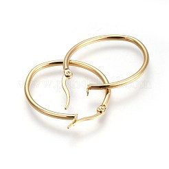 201 серьги-кольца из нержавеющей стали&nbsp;LS-EJEW-A052-15E-G