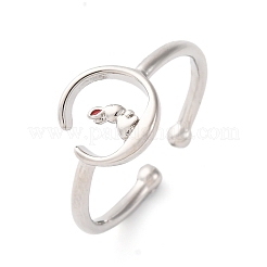 Латунные эмалевые регулируемые открытые манжеты для женщин&nbsp;LS-RJEW-U058-04P