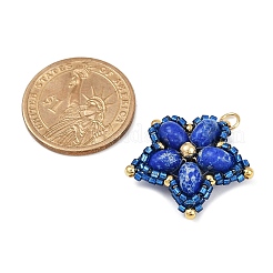 Подвески из стеклянного бисера ручной работы и синтетических окрашенных бусин императорской яшмы&nbsp;PALLOY-MZ00752-02