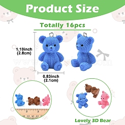 16 шт. подвески из 8D-смолы двух цветов&nbsp;RESI-YW0006-03