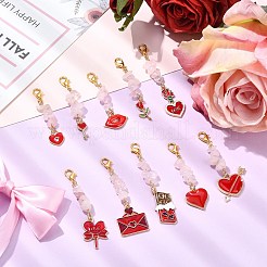 10 шт. подвеска из сплава с эмалью на тему Дня святого Валентина&nbsp;HJEW-CJD00004