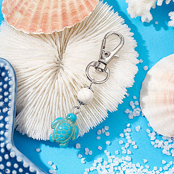 Подвеска с круглыми бусинами в виде черепаховой синтетической бирюзы&nbsp;HJEW-JM02295