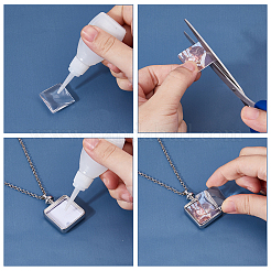 150шт 8 стиля прозрачные стеклянные квадратные кабошоны&nbsp;GGLA-FH0001-04