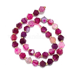 Нити из натуральных окрашенных и нагретых полосчатых агатовых бусин&nbsp;G-I376-A56-01