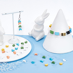 50 шт. 5-цветные окрашенные распылением сплавные многожильные звенья&nbsp;FIND-CN0001-13